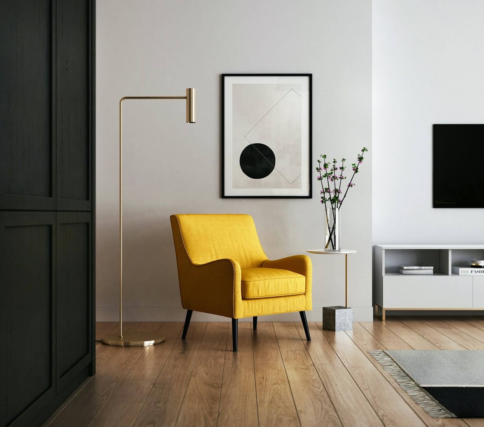 A calm, bright living room at home